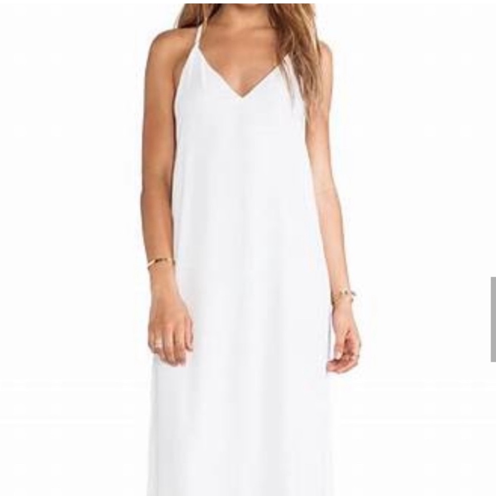 Alice + Olivia White Spaghetti-Strap Maxi Dress